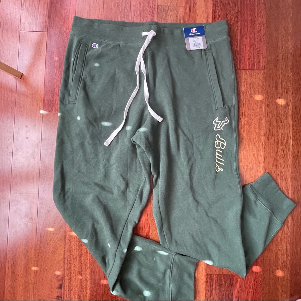 Champion Forest Green Joggers with Logo